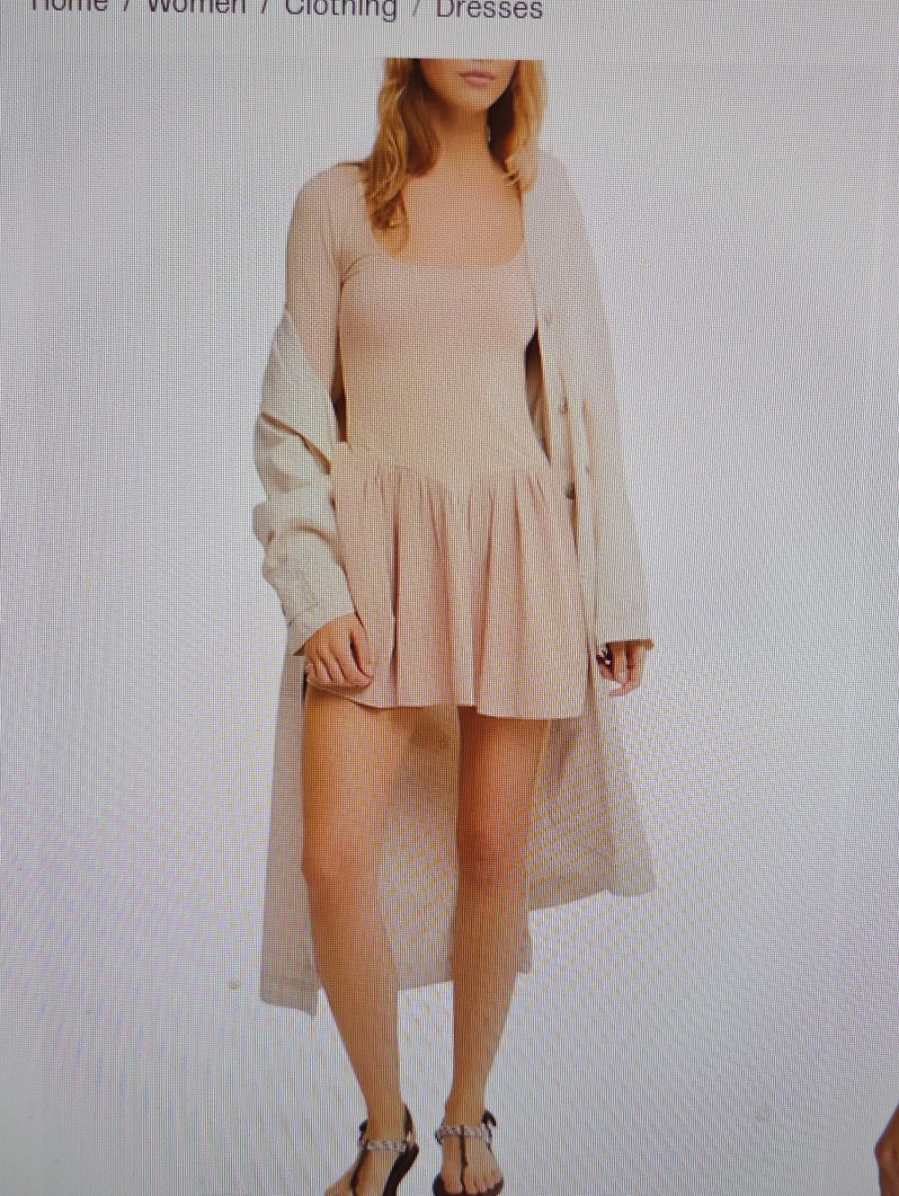 Free People Dusty Rose Scoop Neck Dress